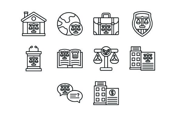A Practical Guide to the 10 Justice and Law Outline Icons Bundle for Professional Design
