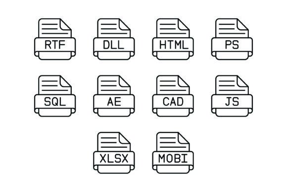 A Practical Look at the 10 File Format Outline Icons Bundle for UI and Documentation