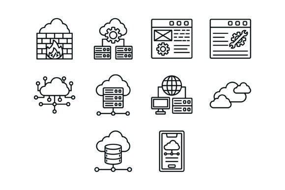 Enhance Your Digital Presence with the 10 Cloud Computing Outline Icons Bundle