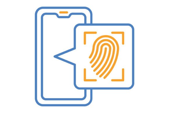 Fingerprint Scan Blue Orange Line Icon: Practical Uses for a Modern Design Asset