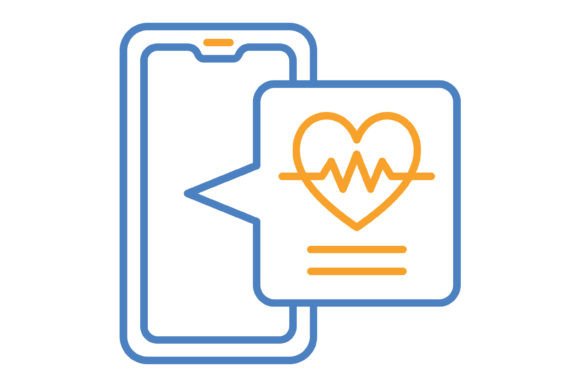 Heart Rate Blue Orange Line Icon: A Versatile Design Essential