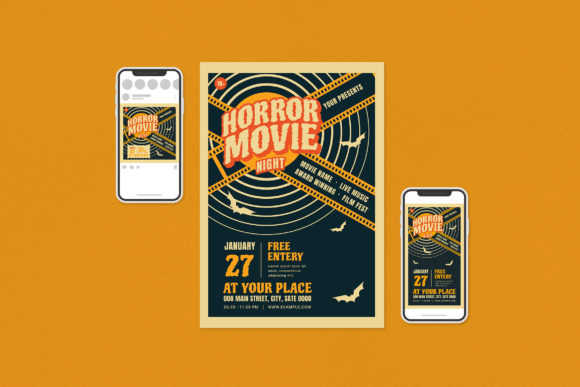 Horror Movie Night Flyer Set: Elevate Your Event Design