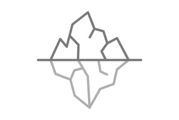Iceberg Greyscale Line Icon: Professional Visual Asset Guide