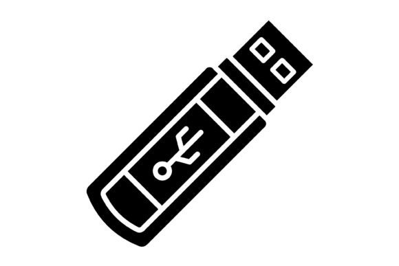 Pen Drive Glyph Icon: Versatile Vector for Every Project