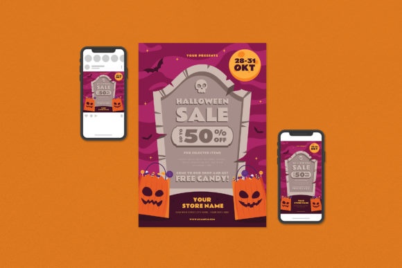 Professional Halloween Flyer Set for Customizable Designs