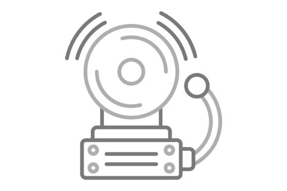 The Firefighter Bell Greyscale Line Icon: A Symbol of Urgency and Clarity in Modern Design