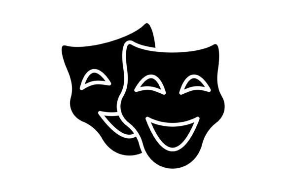 Theater Masks Glyph Icon: A Complete Visual Solution for Creative Projects