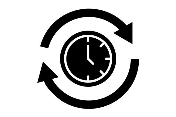 Time Circle Glyph Icon: Essential Vector Graphics for Modern Design