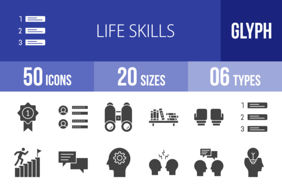 Visualizing Competence: How 50 Life Skills Glyph Icons Are Reshaping Digital Communication