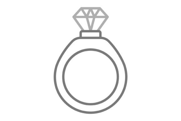Wedding Ring Greyscale Line Icon: A Versatile Design Asset